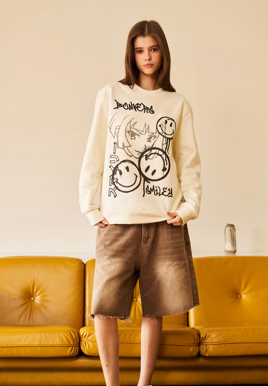 SMILEY ORIGINALS OFF WHITE SWEATSHIRT