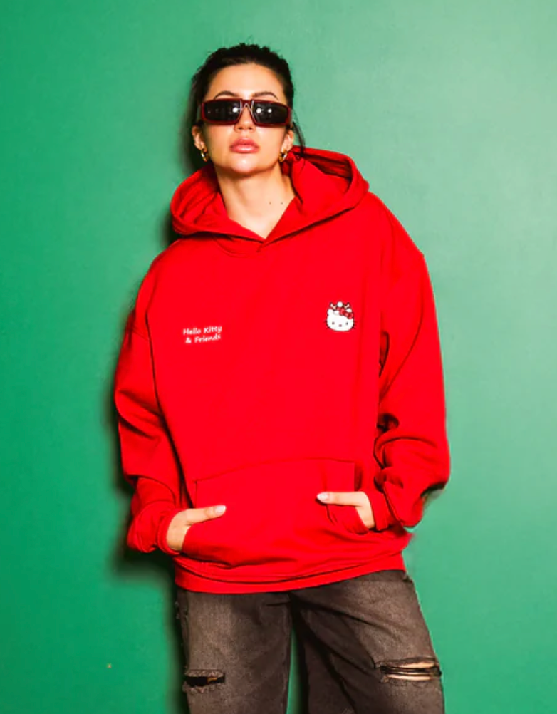 RED HELLO KITTY & FRIENDS HOODIE