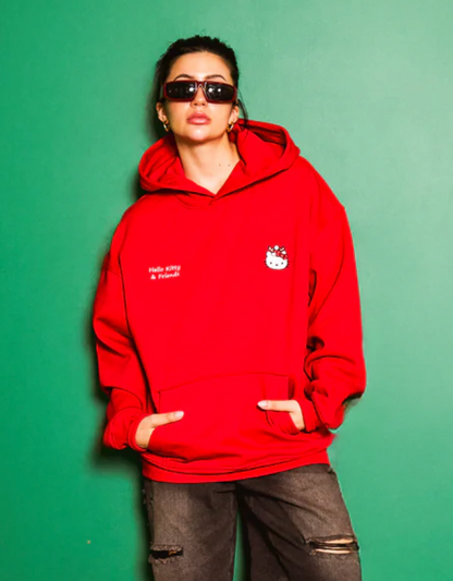 RED HELLO KITTY & FRIENDS HOODIE