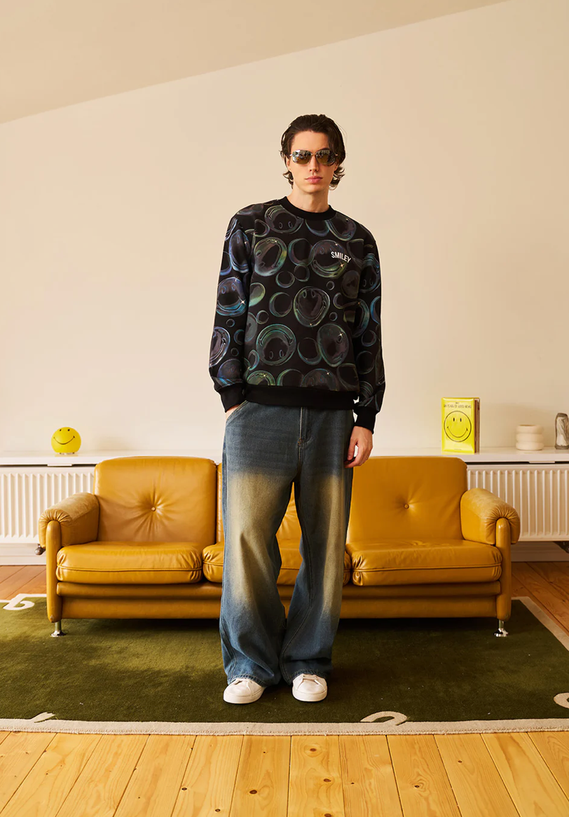 SMILEY ALL OVER SWEATSHIRT