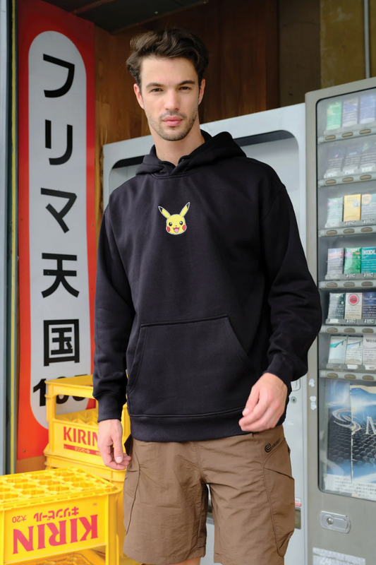 BLACK EMBROIDERED POKÉMON HOODIE