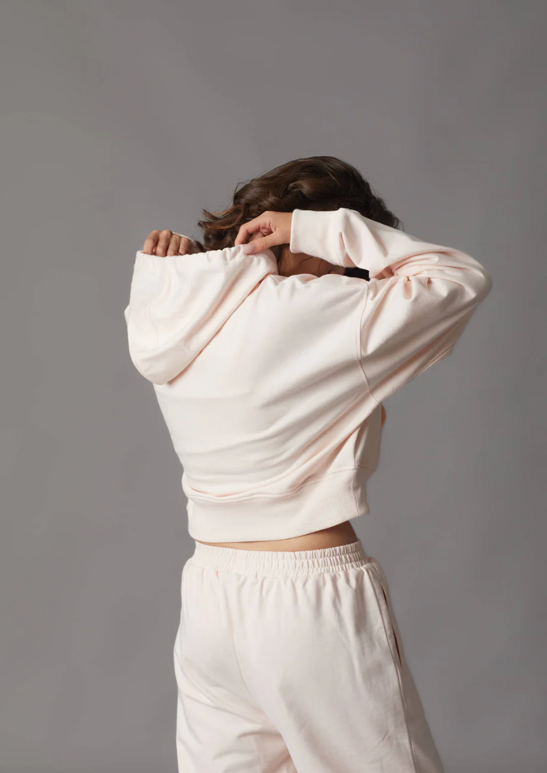 PINK CROP HOODIE