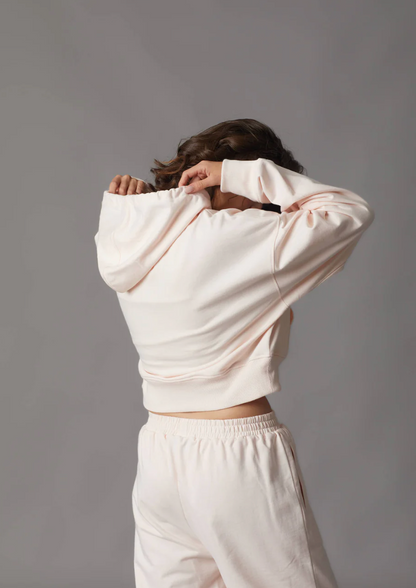PINK CROP HOODIE