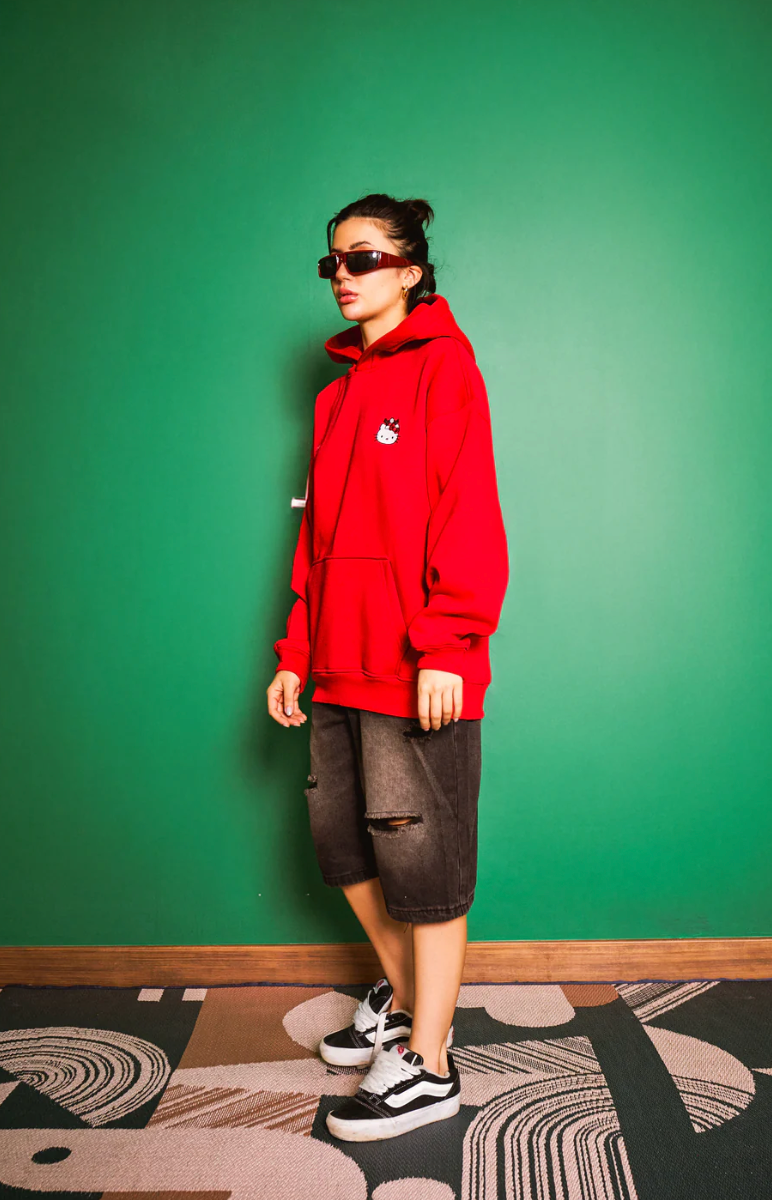 RED HELLO KITTY & FRIENDS HOODIE