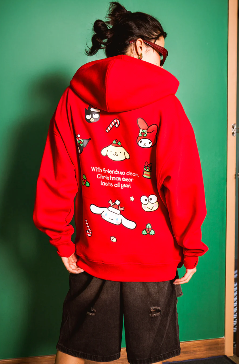 RED HELLO KITTY & FRIENDS HOODIE