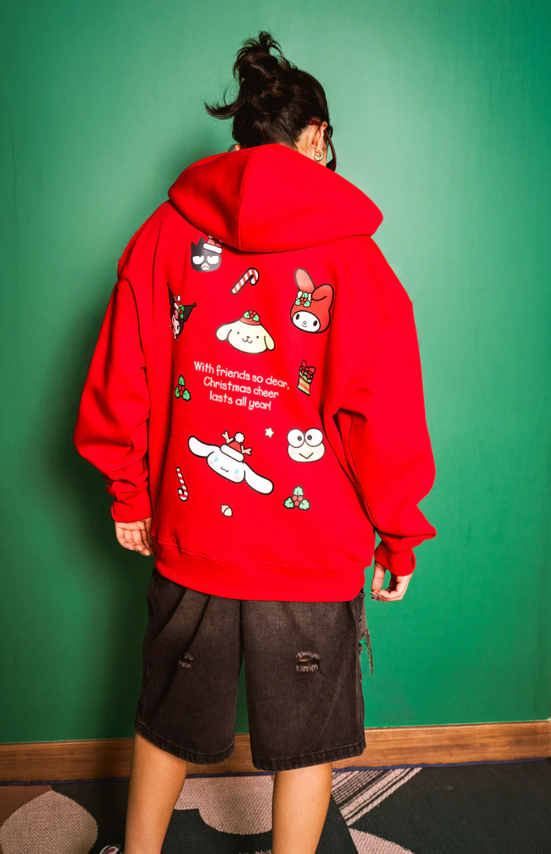 RED HELLO KITTY & FRIENDS HOODIE