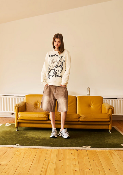 SMILEY ORIGINALS OFF WHITE SWEATSHIRT