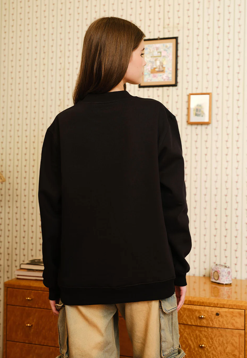 BLACK EMBROIDERED SMILEY ORIGINALS SWEATSHIRT