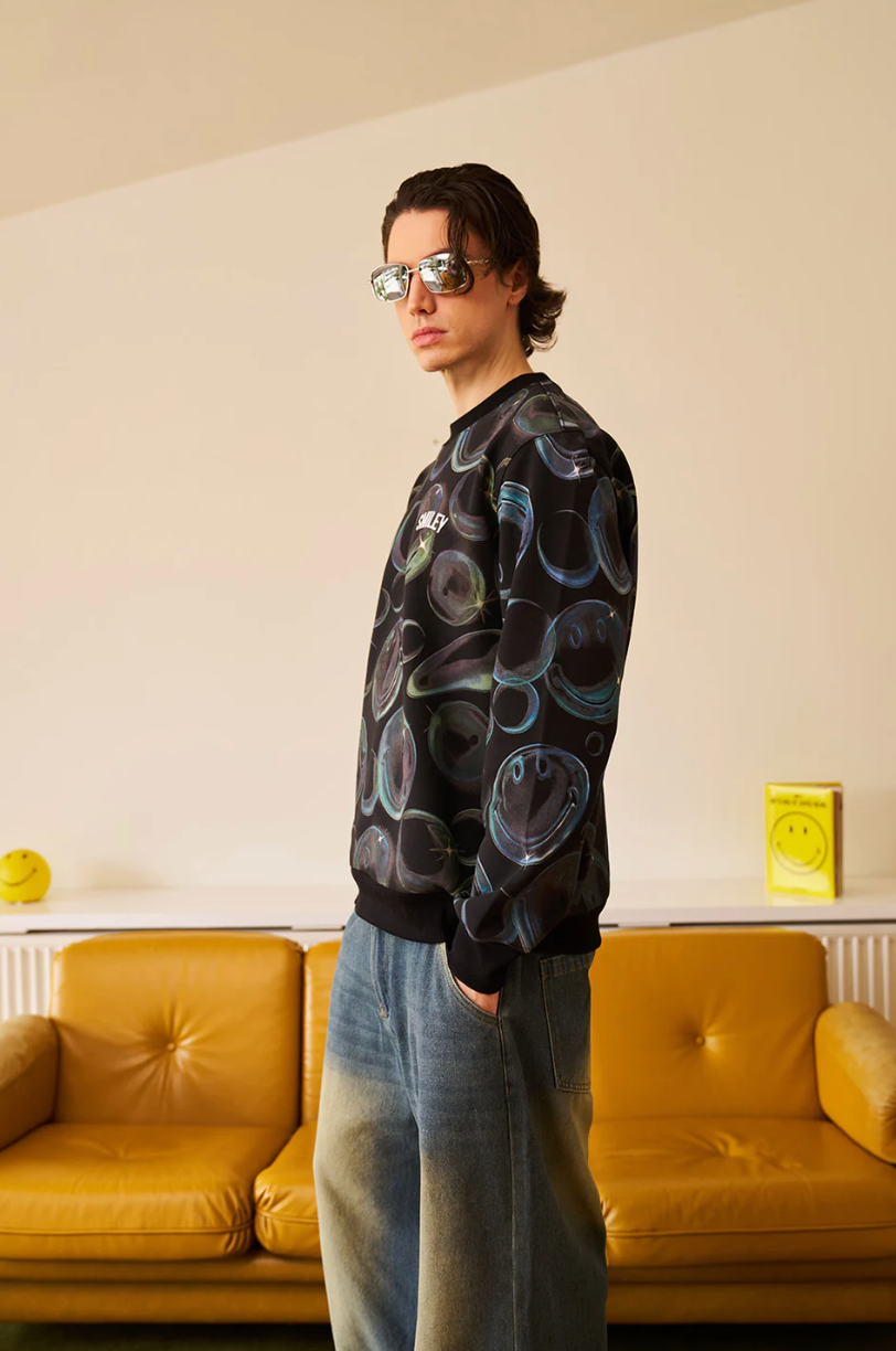 SMILEY ALL OVER SWEATSHIRT