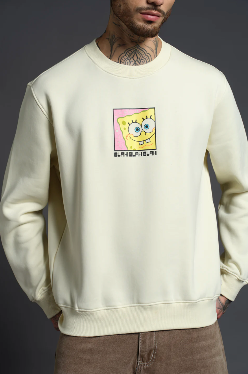 OFF WHITE SPONGEBOB SWEATSHIRT