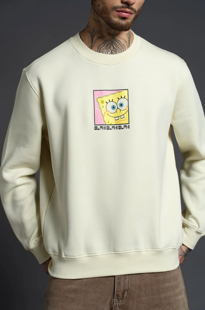 OFF WHITE SPONGEBOB SWEATSHIRT