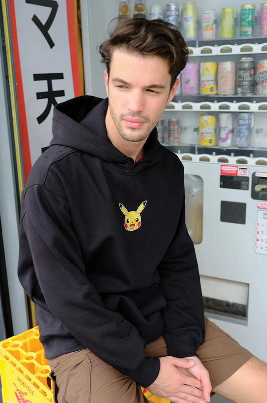 BLACK EMBROIDERED POKÉMON HOODIE