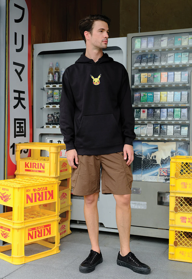 BLACK EMBROIDERED POKÉMON HOODIE
