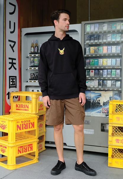 BLACK EMBROIDERED POKÉMON HOODIE