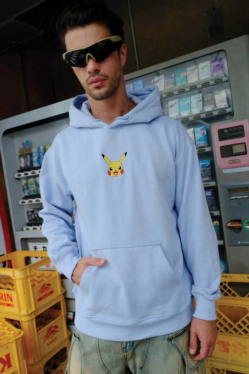 SKY BLUE EMBROIDERED POKÉMON HOODIE